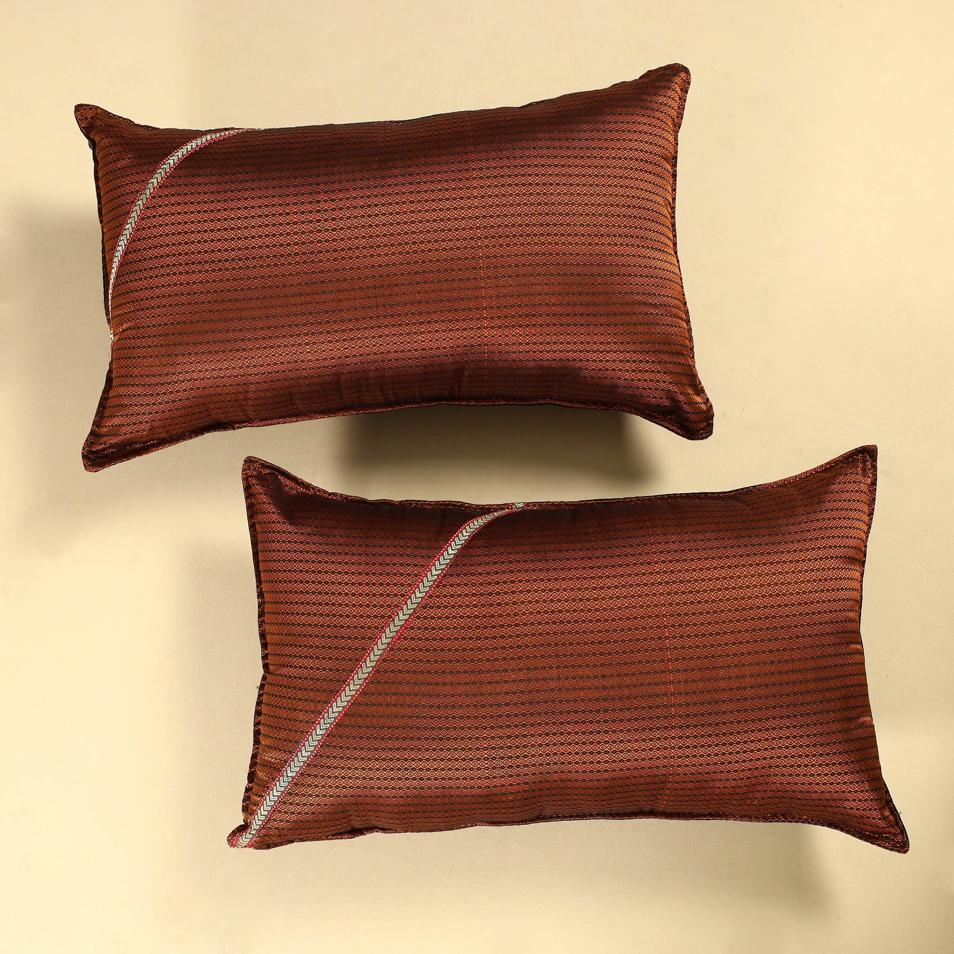 Brown - Khun Weave Cotton Pillow Covers (Set of 2)