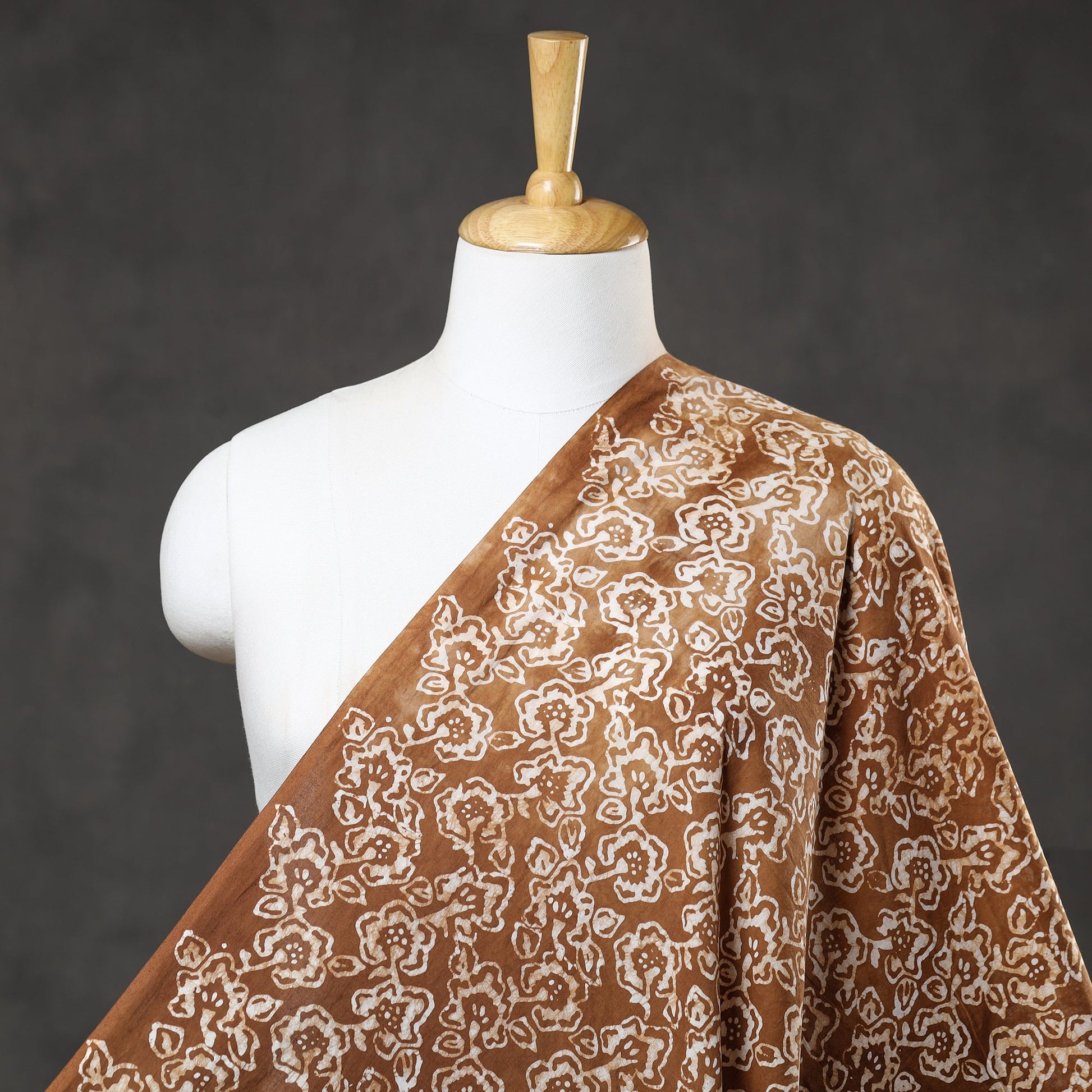 Brown - Hand Printed Cotton Batik Fabric 65