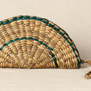 Beige - Handmade Organic Water Hyacinth Hand Purse from Assam