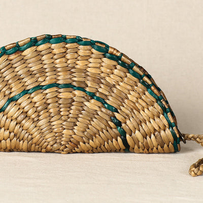 Beige - Handmade Organic Water Hyacinth Hand Purse from Assam