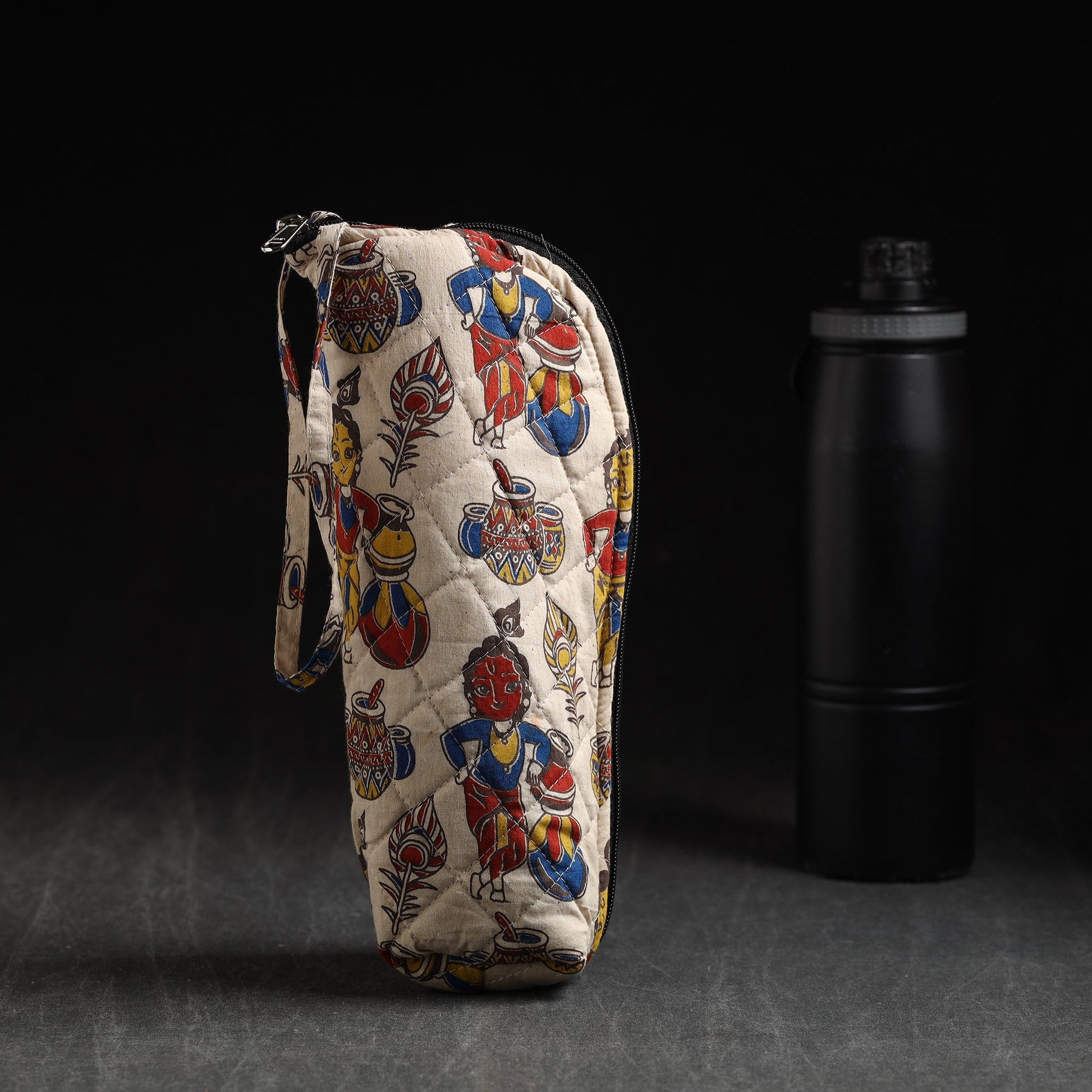 Beige - Handmade Cotton 1L Water Bottle Cover 17