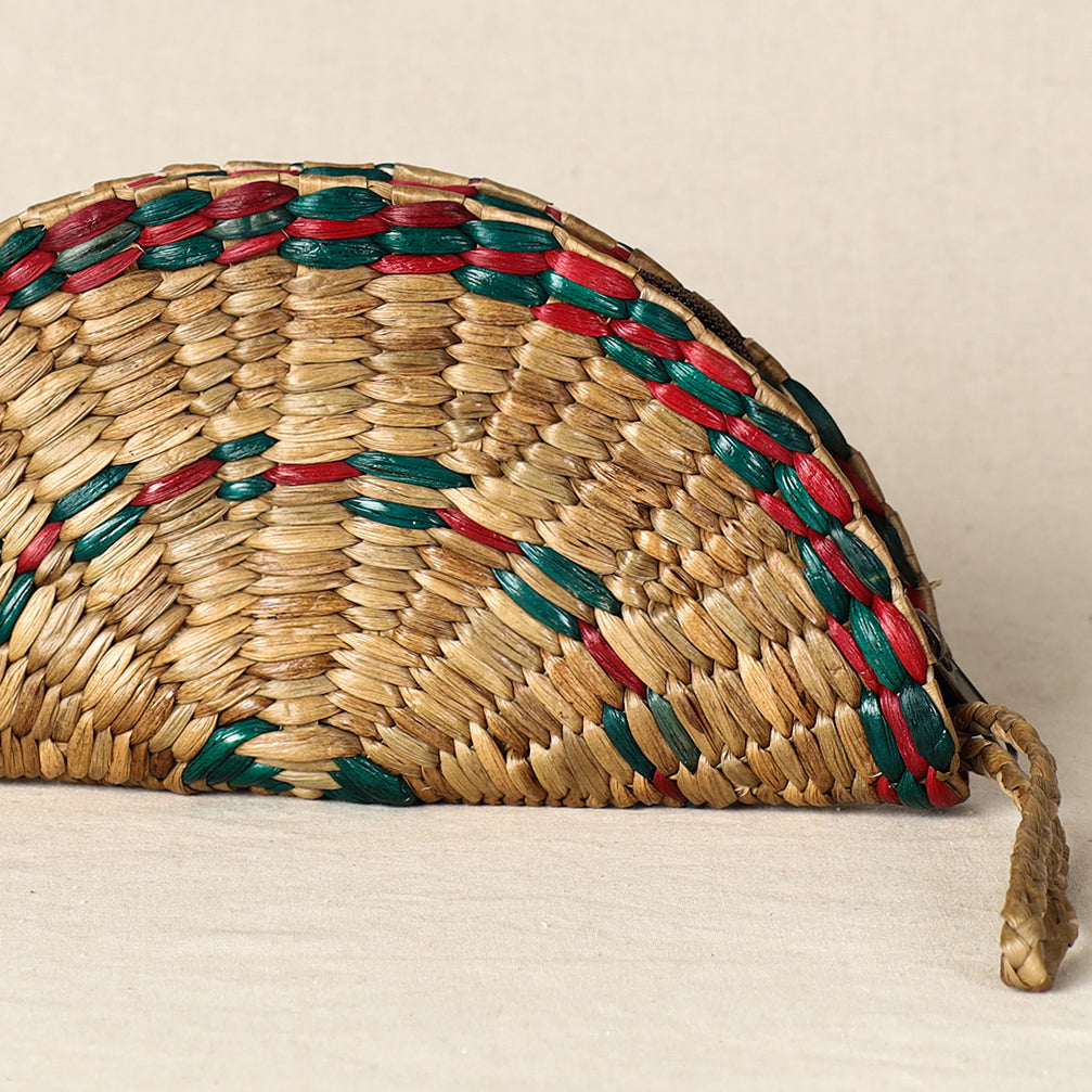 Beige - Handmade Organic Water Hyacinth Hand Purse from Assam