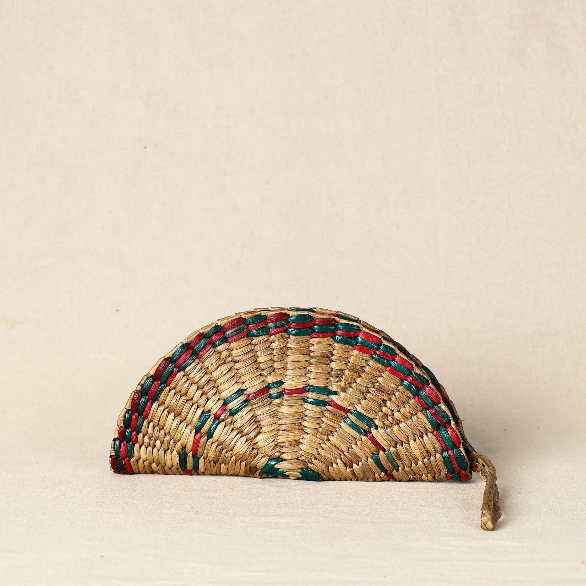 Beige - Handmade Organic Water Hyacinth Hand Purse from Assam