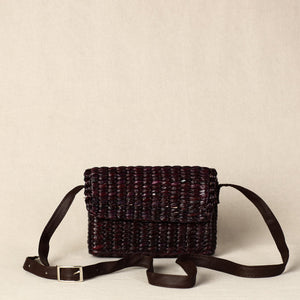 Brown - Handmade Organic Water Hyacinth Sling Bag from Assam