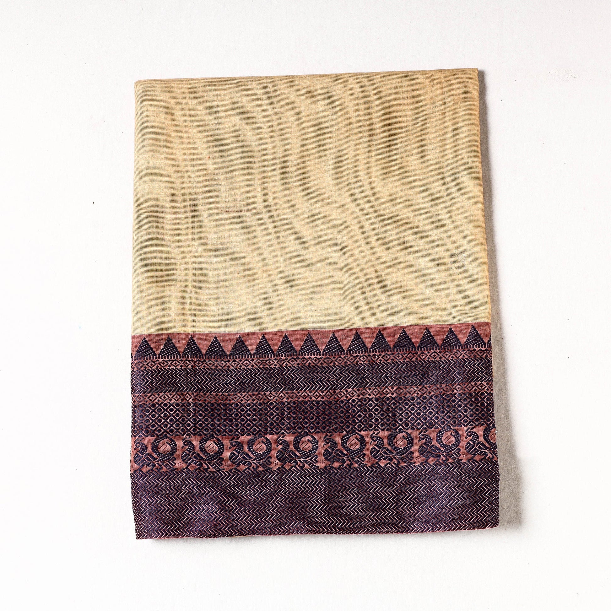 Beige - Kanchipuram Cotton Precut Fabric (1.45 Meter)