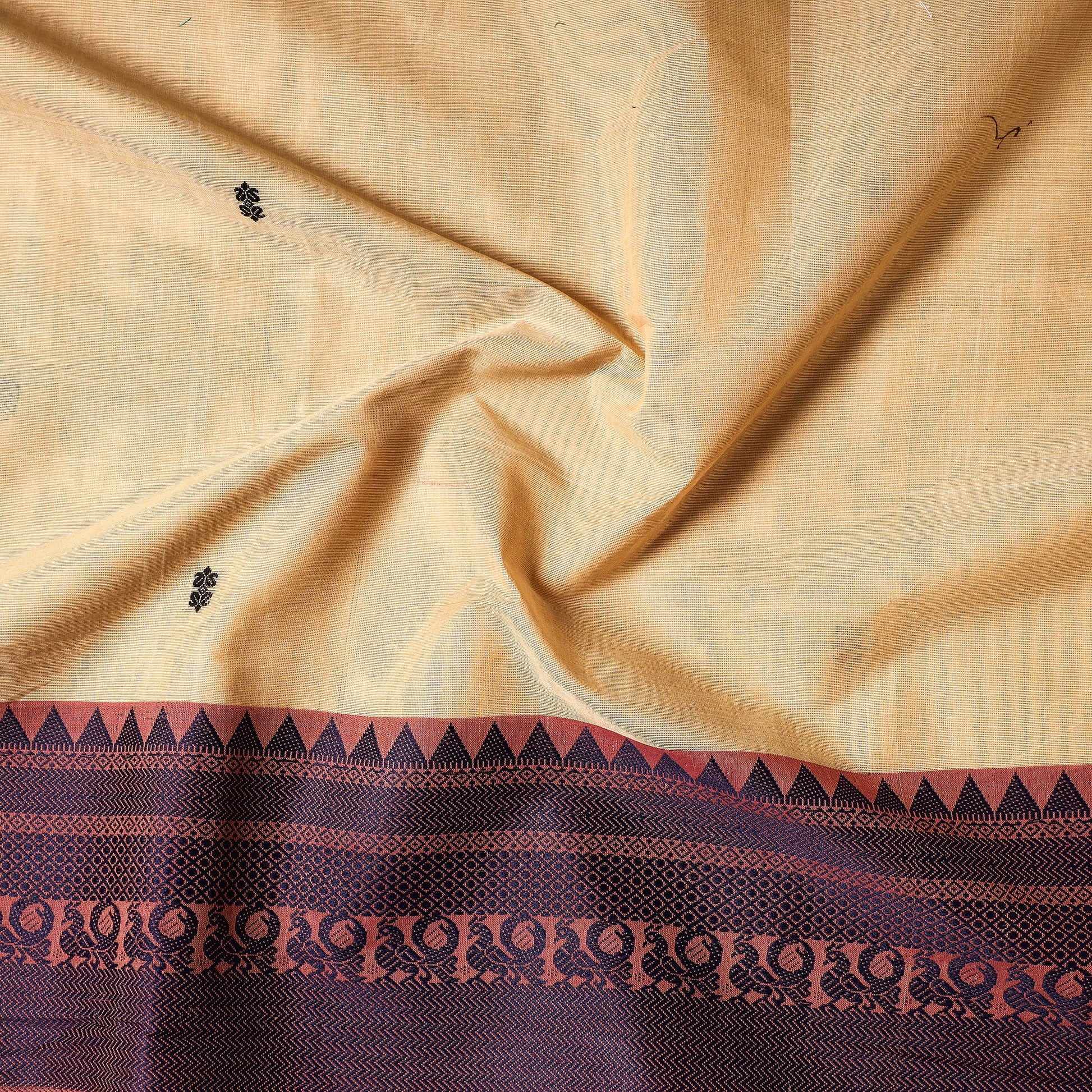 Beige - Kanchipuram Cotton Precut Fabric (1.45 Meter)
