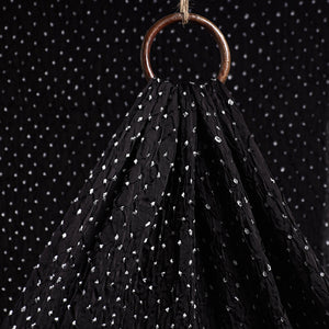 Black Kutch Bandhani Tie-Dye Modal Silk Fabric