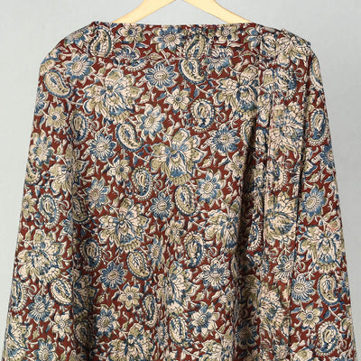 Brown - Block Printed Cotton Wrap Around Kalamkari Skirt 06