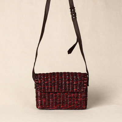 Brown - Handmade Organic Water Hyacinth Sling Bag from Assam