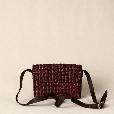 Brown - Handmade Organic Water Hyacinth Sling Bag from Assam