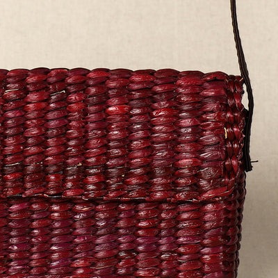 Brown - Handmade Organic Water Hyacinth Sling Bag from Assam