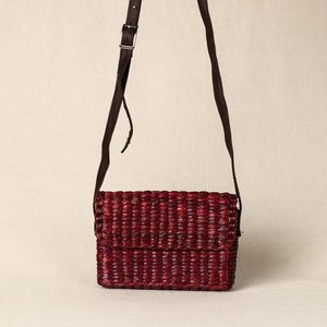 Brown - Handmade Organic Water Hyacinth Sling Bag from Assam
