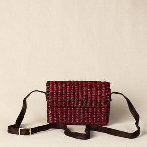 Brown - Handmade Organic Water Hyacinth Sling Bag from Assam
