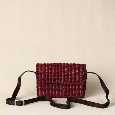 Brown - Handmade Organic Water Hyacinth Sling Bag from Assam