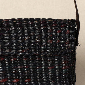 Black - Handmade Organic Water Hyacinth Sling Bag from Assam