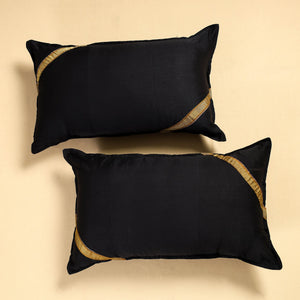Black - Khun Weave Cotton Pillow Covers (Set of 2)
