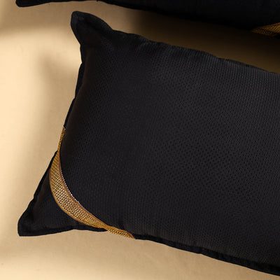 Black - Khun Weave Cotton Pillow Covers (Set of 2)