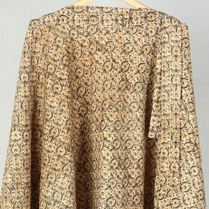 Beige - Block Printed Cotton Wrap Around Kalamkari Skirt 11