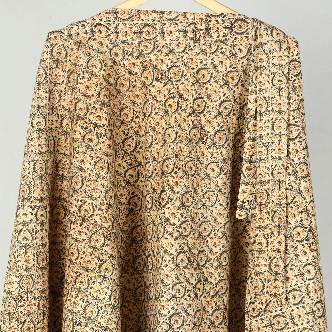 Beige - Block Printed Cotton Wrap Around Kalamkari Skirt 11