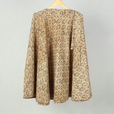 Beige - Block Printed Cotton Wrap Around Kalamkari Skirt 11