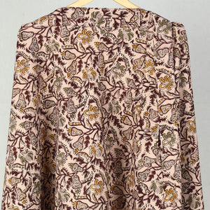 Brown - Block Printed Cotton Wrap Around Kalamkari Skirt 14