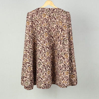 Brown - Block Printed Cotton Wrap Around Kalamkari Skirt 14