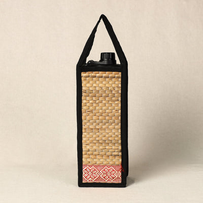 Beige - Handmade Organic Water Hyacinth Bottle Bag from Assam