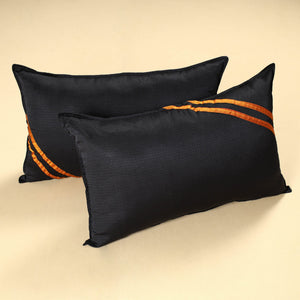 Black - Khun Weave Cotton Pillow Covers (Set of 2)