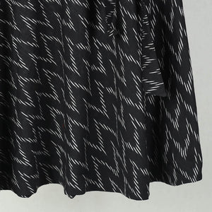 Black - Wrap Around Cotton Pochampally Ikat Skirt 14