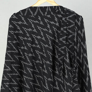 Black - Wrap Around Cotton Pochampally Ikat Skirt 14