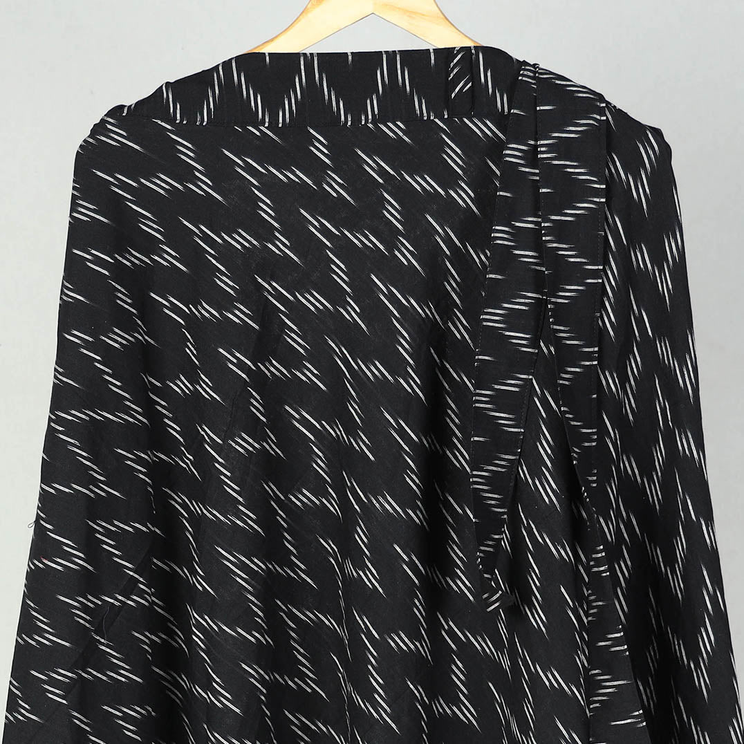 Black - Wrap Around Cotton Pochampally Ikat Skirt 14