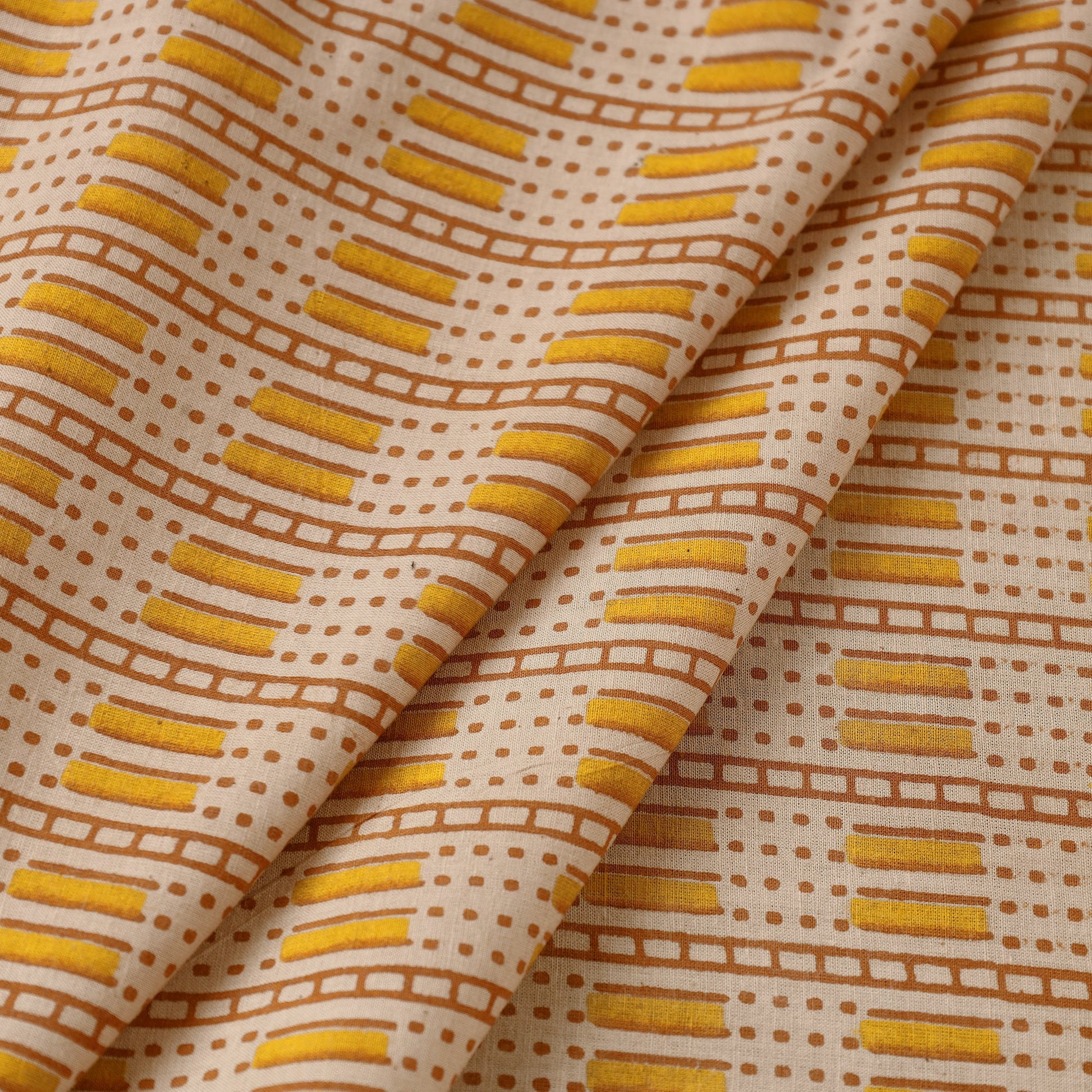 Brown - Kalamkari Printed Cotton Fabric