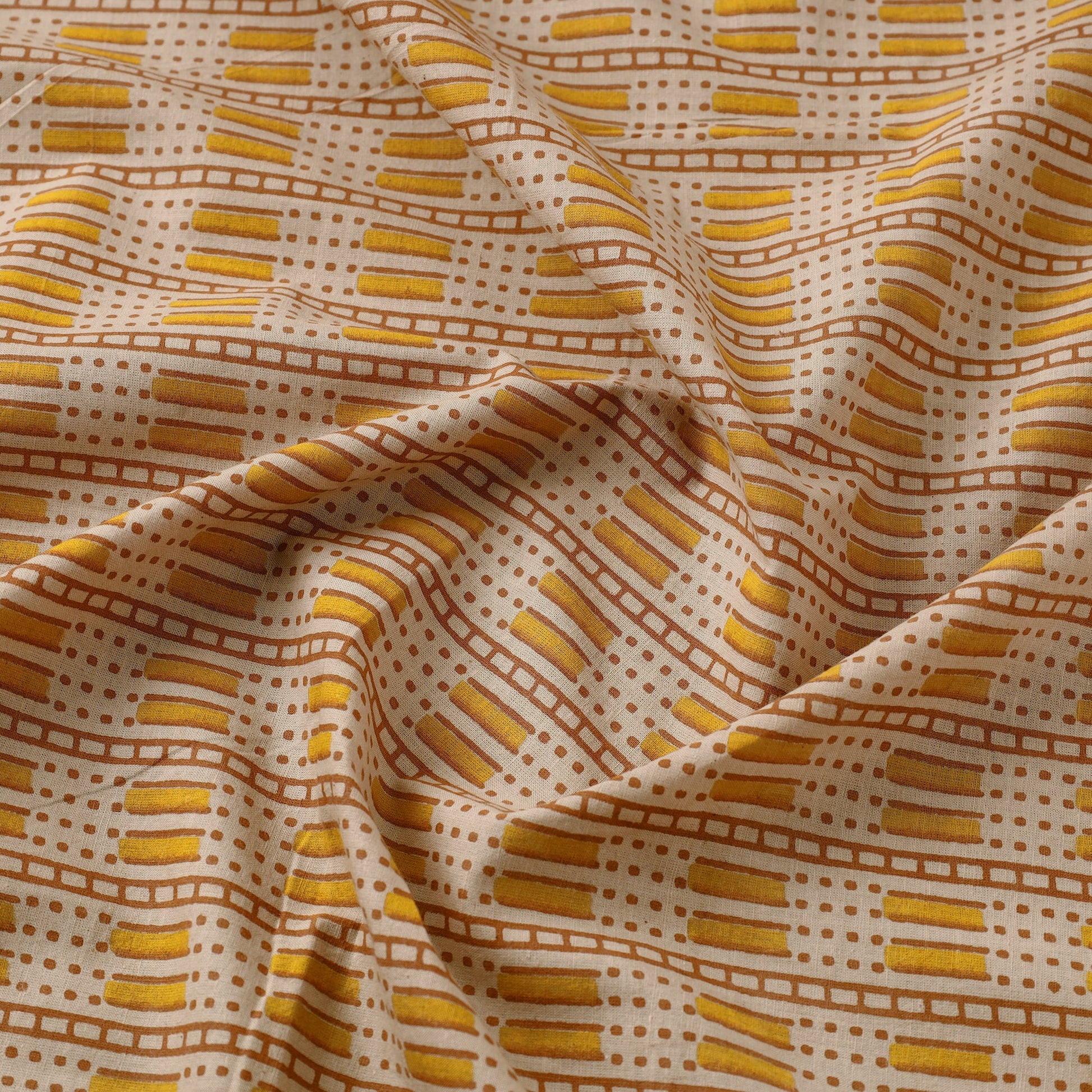 Brown - Kalamkari Printed Cotton Fabric