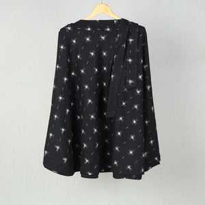 Black - Wrap Around Cotton Pochampally Ikat Skirt 19