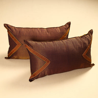 Brown - Khun Weave Cotton Pillow Covers (Set of 2)