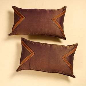Brown - Khun Weave Cotton Pillow Covers (Set of 2)