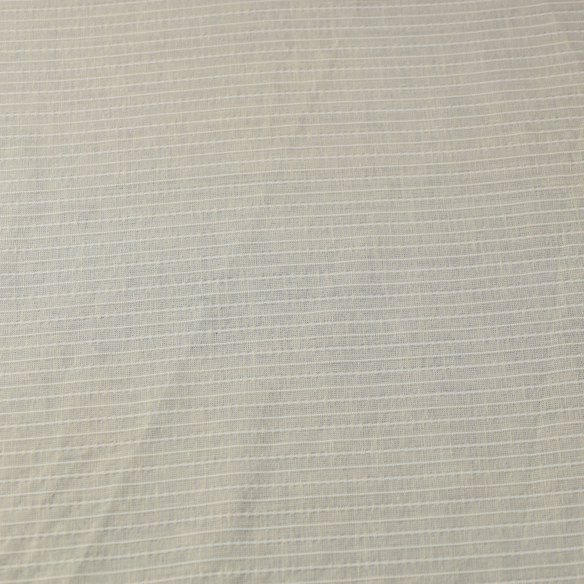 Beige - Prewashed Running Stitch Cotton Fabric 02