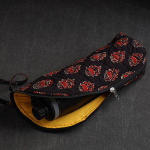 Black - Handmade Cotton 1L Water Bottle Cover 12