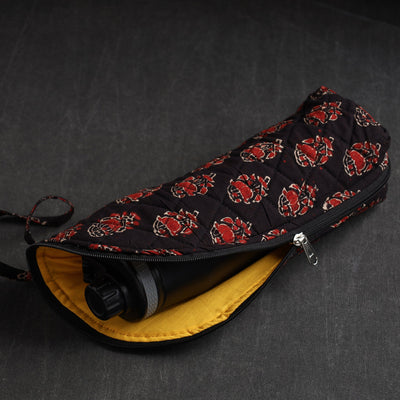 Black - Handmade Cotton 1L Water Bottle Cover 12