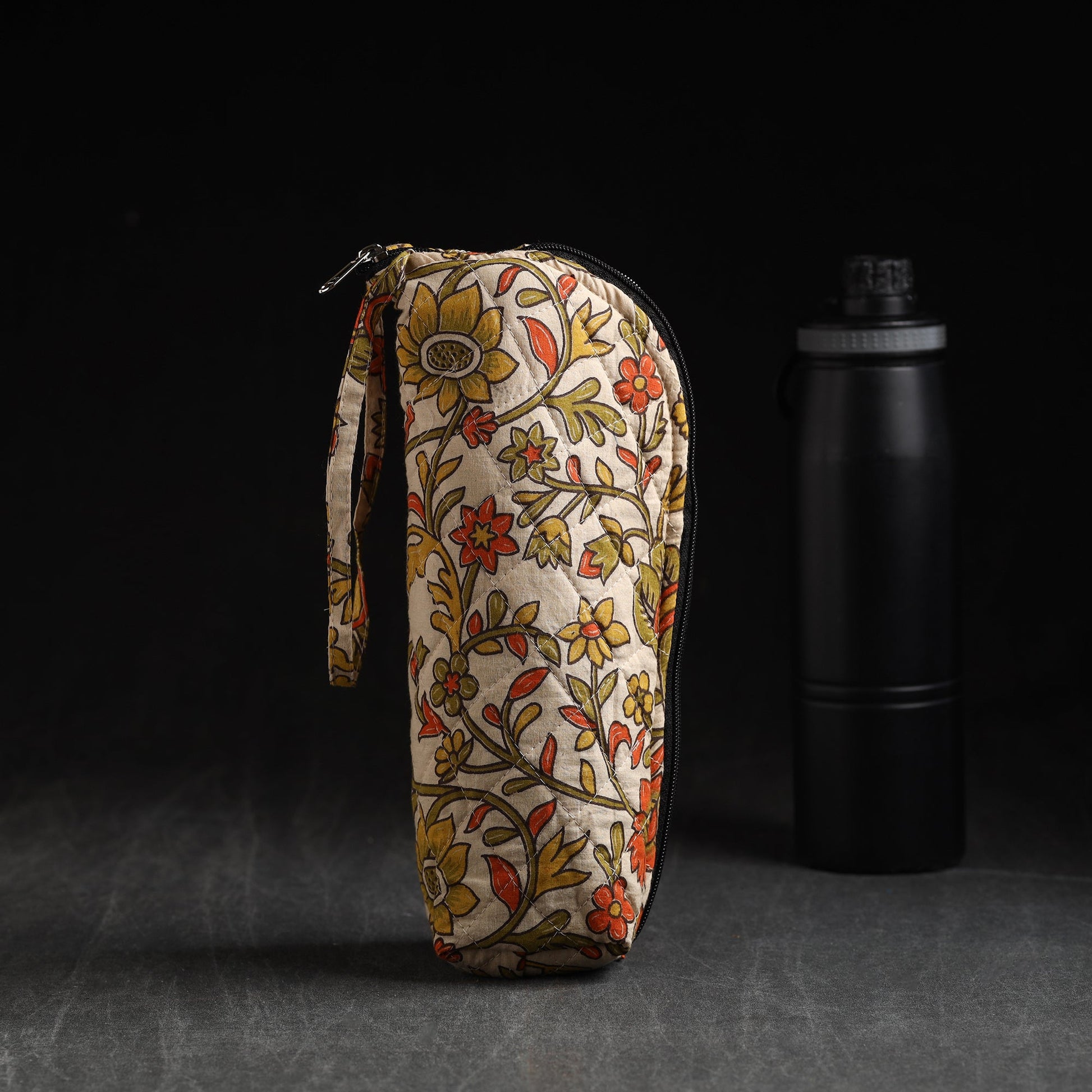 Beige - Handmade Cotton 1L Water Bottle Cover 19