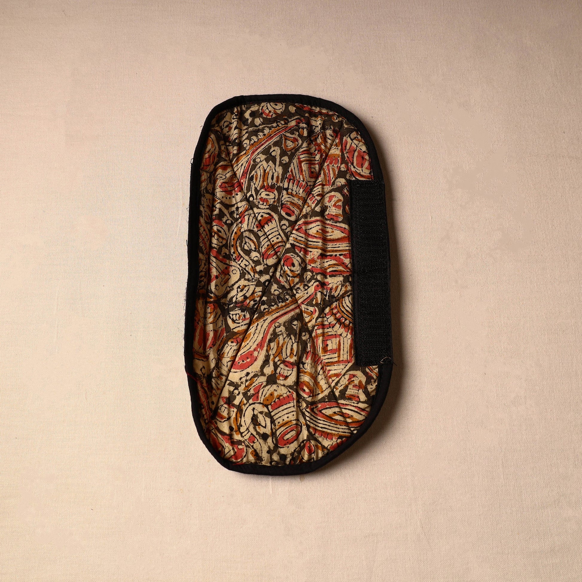 Black - Kalamkari Block Printed Handmade Fridge Handle Cover 17