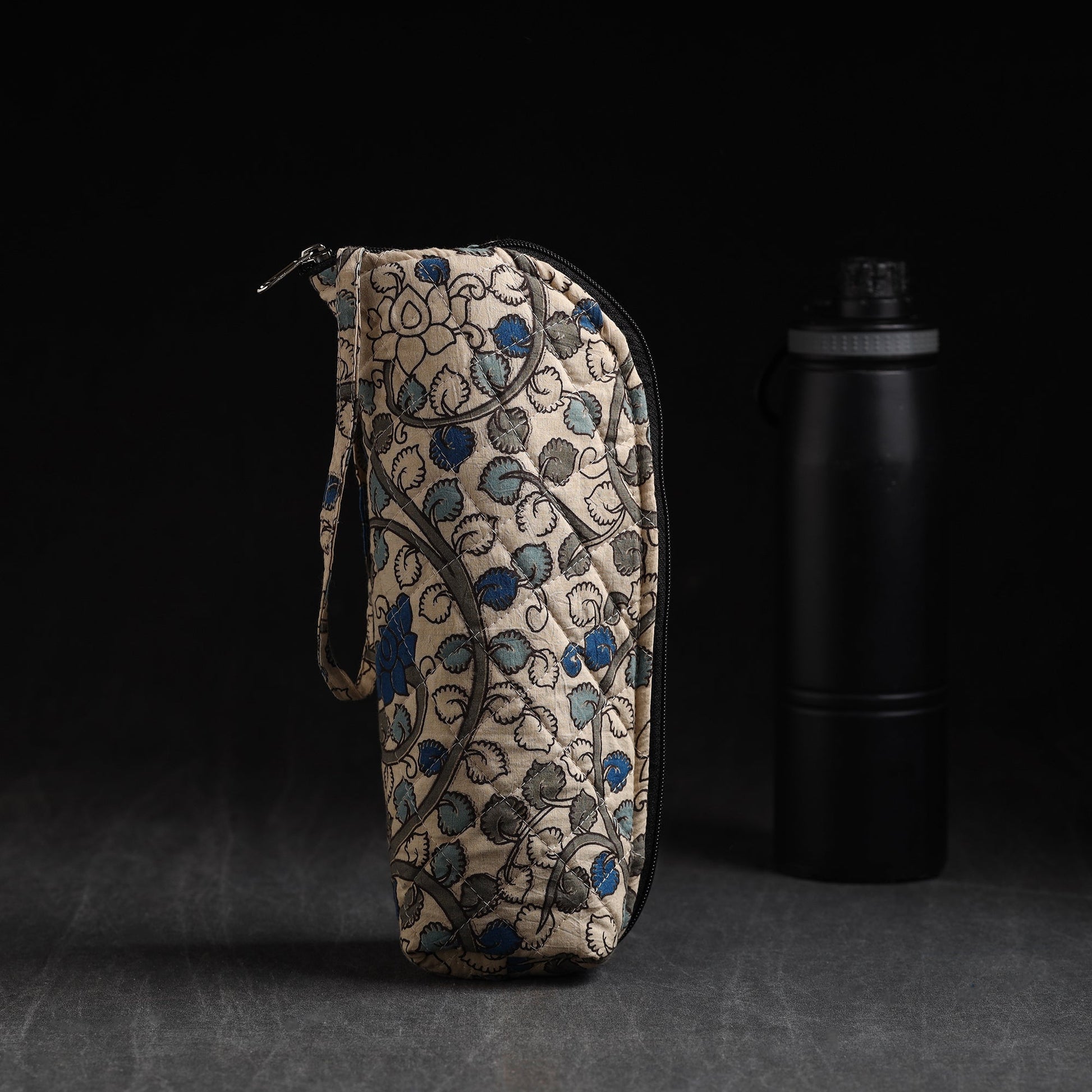 Beige - Handmade Cotton 1L Water Bottle Cover 08