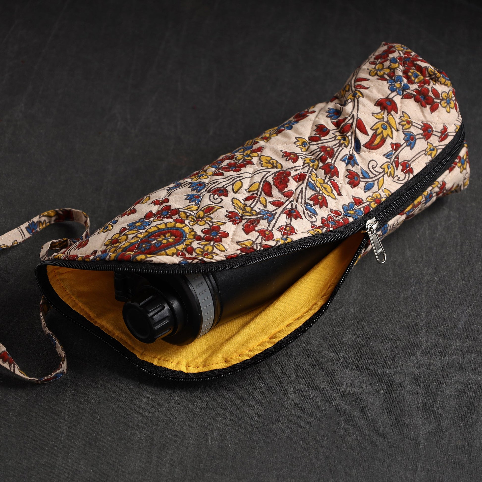 Beige - Handmade Cotton 1L Water Bottle Cover 09
