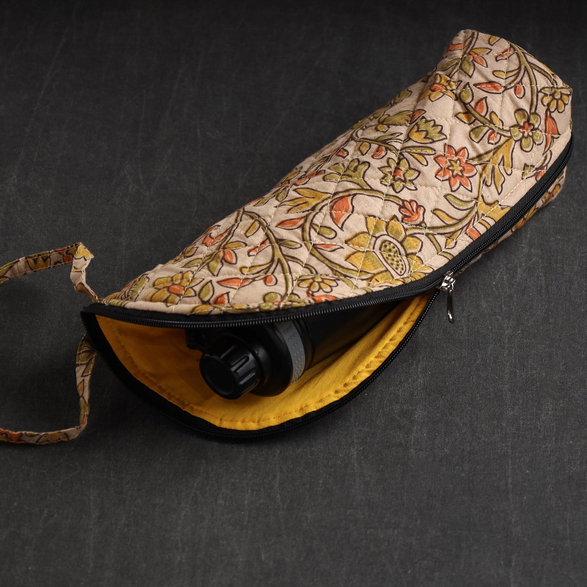 Beige - Handmade Cotton 1L Water Bottle Cover 07
