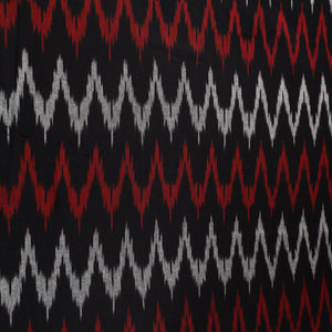 Black - Cotton Pochampally Ikat Weave Fabric 05