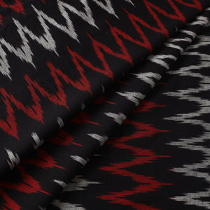 Black - Cotton Pochampally Ikat Weave Fabric 05