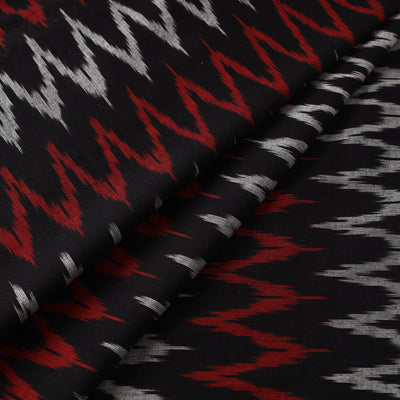 Black - Cotton Pochampally Ikat Weave Fabric 05