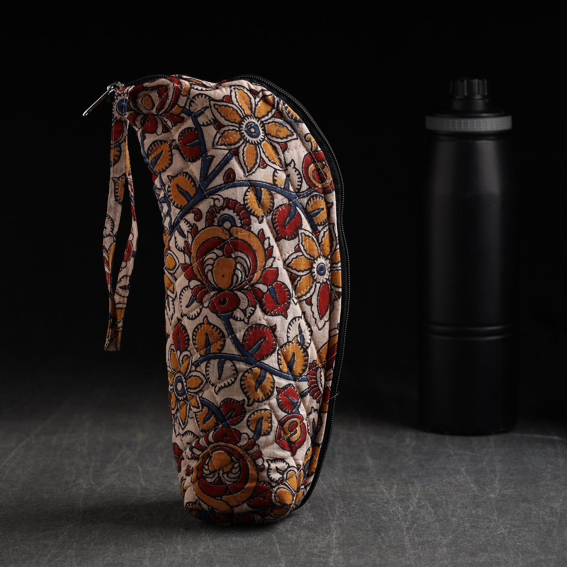 Beige - Handmade Cotton 1L Water Bottle Cover 06