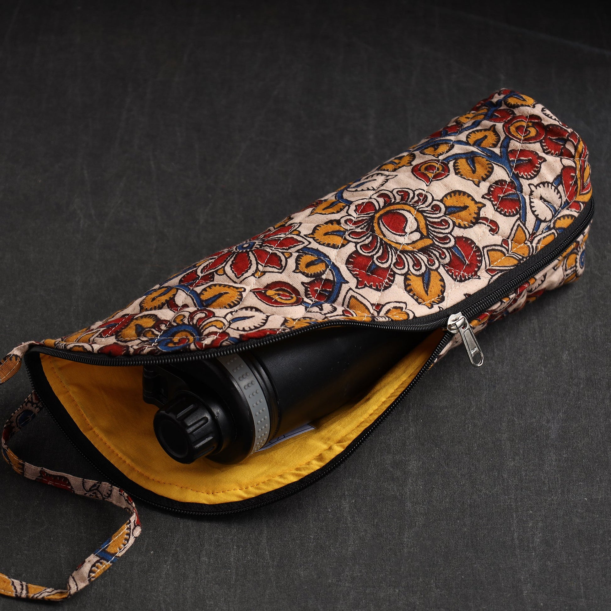 Beige - Handmade Cotton 1L Water Bottle Cover 06