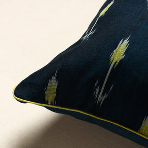 Black - Pochampally Ikat Cotton Cushion Cover (16 x 16 in)